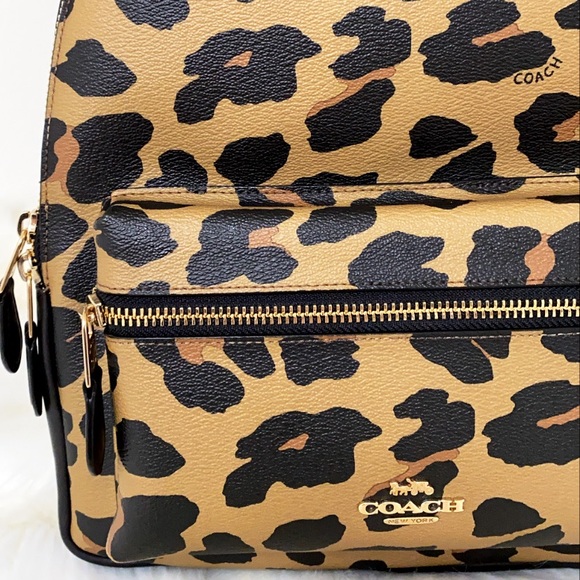 NEW💃COACH MEDIUM CHARLIE BACKPACK LEOPARD - Picture 7 of 10